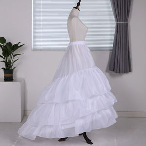 <span class=keywords><strong>Jupon</strong></span> de mariée blanc <span class=keywords><strong>long</strong></span> à 3 cerceaux en <span class=keywords><strong>tulle</strong></span>, 3 couches de volants en fil, 100 % polyester, en stock pour <span class=keywords><strong>femme</strong></span> - Product Image 5