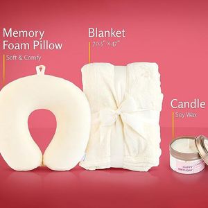 New Beautiful <b>Gifts</b> Set for Girls with U-shaped <b>Memory</b> Foam Pillow Socks Blanket Scented Candle Amazing Birthday <b>Gifts</b> for Women - Product Image 2