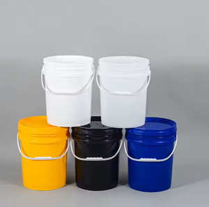 Seau en plastique de couleur personnalisée en usine 1 à 20L seau en plastique recyclable industriel épaissi avec couvercle et poignée - Product Image 6