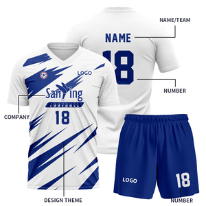 Conjunto <span class=keywords><strong>de</strong></span> Uniforme <span class=keywords><strong>de</strong></span> <span class=keywords><strong>Entrenamiento</strong></span> <span class=keywords><strong>de</strong></span> Fútbol para Hombre con Logotipo Personalizado, 100% Poliéster, Transpirable, <span class=keywords><strong>de</strong></span> Secado Rápido, Sudadera Elástica con Mangas Cortas - Product Image 2