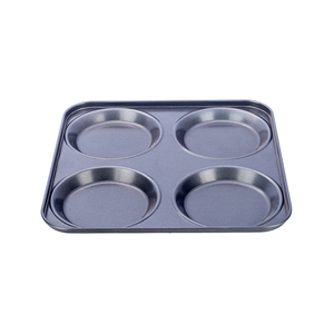 XINZE Moule à disque rond en acier au carbone à 4 cavités <span class=keywords><strong>pour</strong></span> la cuisson de muffins à la crème pâtissière <span class=keywords><strong>Yorkshire</strong></span> Pudding Cake Plats et casseroles - Product Image 5
