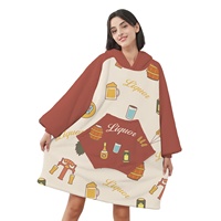 Usine personnalisée taille unique imprimé Noël surdimensionné portable géant à capuche couverture sweat adulte à capuche TV couverture