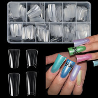 504pcs embouts d'ongles courts de canard 12 tailles emballés boîte claire demi-couverture large embouts d'ongles pour l'extension