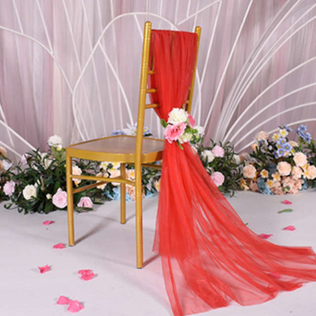 Beliebte Hochzeit Chiffon Stuhl zurück Krawatte drapieren Schärpe Kapuze für Hochzeits dekoration