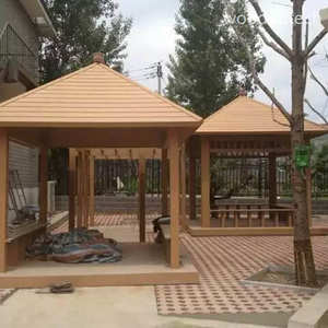 Plástico de madera compuesto WPC Pavilion con recorte de chimenea, diseño listo para el invierno para calefacción exterior Y REUNIONES - Product Image 5