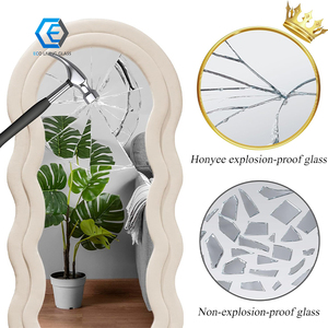 Espejo de pie irregular ondulado moderno para decoración del hogar, espejo de cuerpo entero grande para sala de estar, espejo de tela ondulado para tocador - Product Image 6