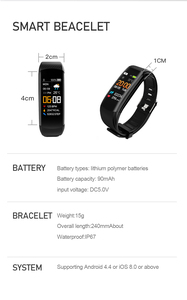 Dropshipping Passometer Heart Rate Ngủ Monitor Đồng hồ báo thức IP67 tập thể dục ban nhạc cho <span class=keywords><strong>Android</strong></span> IOS c5s Vòng đeo tay thông minh - Product Image 5