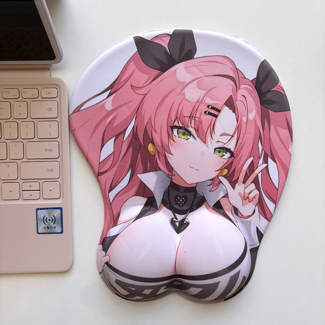 Anime 3D Oppai Mouse Pad Ergonomic Wrist Support 2way Fabric Soft Touch Gaming Office Desk Mat Custom Design Gift