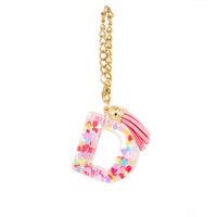 Mode 26 anglais lettre résine porte-clés anglais lettre porte-clés mignon Alphabet pendentif porte-clés cadeau