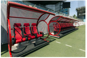 Banc de Remplacement Portable à <span class=keywords><strong>2</strong></span> Rangs pour Stade, Abri pour Équipe de Football - Product Image 6