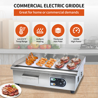 Plaque de cuisson électrique portable professionnelle antiadhésive en acier inoxydable pour restaurant et extérieur