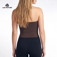 Top Deportivo Corto sin Mangas para Mujer, de Tela Elástica Suave Premium, Personalizado por Luckpanther Factory, para Yoga, Pilates, Gimnasio y Uso Diario
