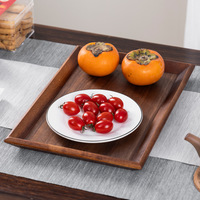 Assiette de fruits jetable rectangulaire en noyer moderne plat de service en bois massif pour les fêtes d'hôtels domestiques-vente en gros d'usine