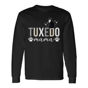 Camiseta de manga larga Tuxedo Cat Mama para amantes de los gatos, regalo para propietarios de mascotas - Product Image 1