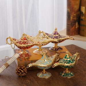 Promoción Decoración para el Hogar Artesanía de Metal Regalo Lámpara de Aladino Antigua de los Deseos Souvenir Lámpara Mágica de Aladino Vintage para Decoración del Hogar - Product Image 2