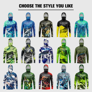 Bán Buôn Nhanh Chóng Khô Dài Tay Áo Câu Cá Áo Sơ Mi Thăng Hoa Marlin Cá Jersey UPF 50 + <span class=keywords><strong>UV</strong></span> Bảo Vệ Câu Cá Áo Với Mặt nạ - Product Image 5
