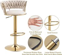 Tabourets de bar pivotants, chaise en velours rembourrée réglable avec repas pour bar, maison, cuisine, salle à manger, café