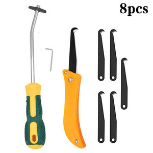8-Piece <b>Tile</b> Grout Cleaning Tool Set, Cement & Mortar Removal <b>Kit</b> with Folding Hook Knife and Tungsten Steel Cone - Product Image 1