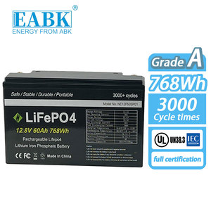 For Solar System/Home Backup Power/Electric Vehicle 3000+ Cycles IP65 12V 60Ah <b>Battery</b> Lithium Ion <b>Batteries</b> - Product Image 1