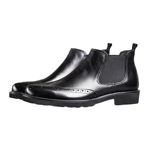 Zapatos de Hombre de Cuero Genuino Personalizados, de Primera Capa de Piel de Vacuno, con Borde Abierto y Adornos, Formales de Negocios, Estilo Británico de Tres Secciones - Product Image 4