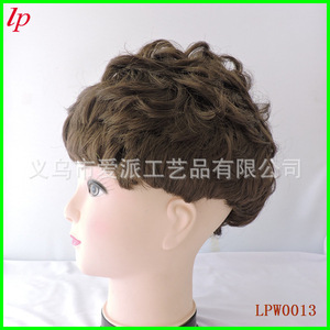 <b>Short</b> Curly <b>Wig</b> Heat Resistant For Party Dance Middle Aged Women LPW0012 - Product Image 2