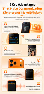 เครื่องแปลภาษาออนไลน์/ออฟไลน์ 138 ภาษา แปลได้อย่างแม่นยำสำหรับการเดินทาง ธุรกิจ การเรียนรู้ รองรับระบบ 4G และ WiFi ระบบแอนดรอยด์ - Product Image 4