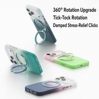 Coque de téléphone magnétique dégradée Macaron avec support pour iPhone 17 Pro 18 Pro Max, toucher doux, anti-traces de doigts, TPU + PC antichoc