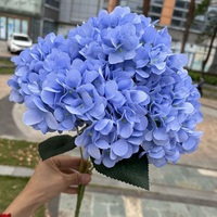 Bunga Hydrangea Sutra Buatan Berkualitas Tinggi 5 Kepala 54 Kelopak, Dekorasi Pernikahan, Buket Bunga Pengantin