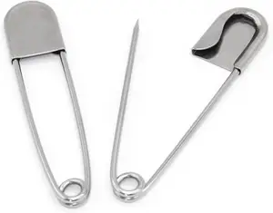 Fabrika özel sıcak metal parçalar paslanmaz çelik giyim DIY aksesuarları gümüş 108 mm emniyet pimi