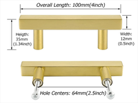 Poignées carrées modernes et minimalistes en acier inoxydable réglables pour armoires de cuisine, commodes, penderies et tiroirs – Durables et faciles à installer pour la chambre