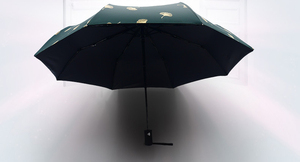 Parapluies pliants automatiques coupe-vent motif feuilles de Ginkgo Biloba pour femmes, protection UV - Product Image 2