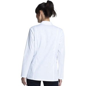 <strong>Cotton</strong>-Polyester OEM Custom Unisex <strong>Surgical</strong> Medical Scrub Consultation White Lab Coat Long Sleeve 3 Pockets Easy Care Lab Coat - Product Image 3
