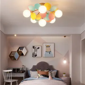 Lampu gantung hias LED untuk anak, lampu langit-langit dalam ruangan warna-warni lampu hias LED kamar tidur anak ruang tamu lampu gantung