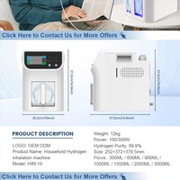 Générateur d'hydrogène OEM ODM pour inhalation, 600 ml/min, pureté 99,96 %, technologie SPE PEM, écran LCD, machine d'inhalation d'hydrogène Semos