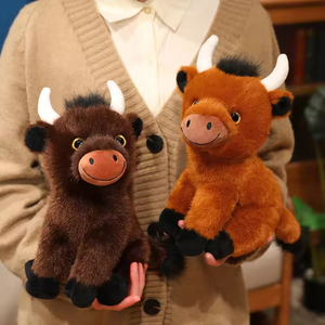 Juguetes de Peluche de <span class=keywords><strong>Vaca</strong></span> Highland al por Mayor, Pequeños Animales de Peluche Escoceses, Muñecos de Compañía para Bebés y Niños - Product Image 2