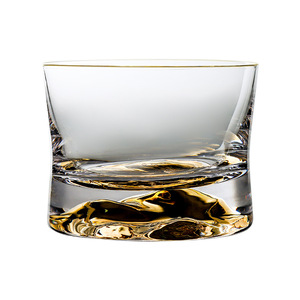 Vasos de whisky de cristal hechos <span class=keywords><strong>a</strong></span> mano Golden Mountain, peso perfecto para whisky escocés, Bourbon, Manhattans, cócteles antiguos - Product Image 5