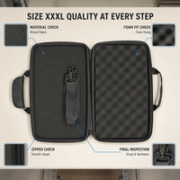 Étui pour contrôleur DJ XXL avec coque renforcée en EVA et intérieur en mousse alvéolée pour la protection des équipements de mixage surdimensionnés lors des déplacements