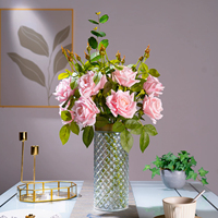 Fleurs artificielles en gros, bouquet de roses au toucher réel, fausses fleurs pour la décoration de la maison, des tables de mariage et des centres de table