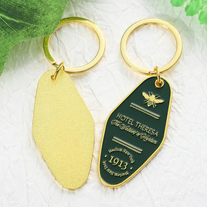 พวงกุญแจสั่งทำจากโรงงาน ชุบทอง สไตล์วินเทจ พวงกุญแจโรงแรม โลโก้ ตัวอักษร ตัวเลข สำหรับโฆษณาธุรกิจ พวงกุญแจโรงแรมเคลือบ - Product Image 3