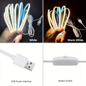 Bande lumineuse <span class=keywords><strong>LED</strong></span> COB USB 5V flexible sans points pour vitrine de magasin, étagère, signalisation commerciale, éclairage - Product Image 3