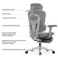 Chaise de bureau ergonomique moderne personnalisable en maille avec mécanisme Donati, soutien lombaire réglable, accoudoirs 6D en PU et base pivotante en acier