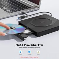 Unidad de DVD Externa USB 3.0 Tipo-C, Grabadora de CD/DVD Portátil, Lector/Grabador RW para Laptop, PC de Escritorio, Windows, Linux, MacOS