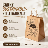 Sacs en papier kraft brun en gros avec impression personnalisée, sacs cadeaux en stock, sacs à emporter pour la restauration rapide, sacs de courses à poignée torsadée