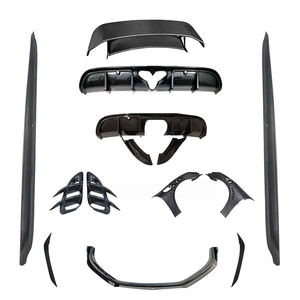 Pour <span class=keywords><strong>Porsche</strong></span> <span class=keywords><strong>718</strong></span> <span class=keywords><strong>Boxster</strong></span> Cayman 3K sergé sec en Fiber de carbone voiture côté pare-chocs jupe kit carrosserie accessoires de voiture - Product Image 3