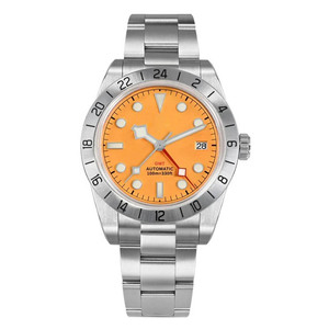 Nuevo Reloj Mecánico Automático GMT de Lujo con Cristal de Zafiro, Bisel de Acero Inoxidable, Revestimiento Superluminoso, para Hombre, 10 ATM - Product Image 1