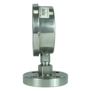 DKV Flange Pressure Gauge All Stainless Steel Diaphragm Seal Pressure Gauge 0-15PSI Dry Type Single Flange Diaphragm