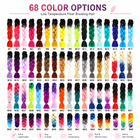 Cheveux synthétiques en fibre basse température pour tressage jumbo, extensions colorées, box braids, crochet twist, vente en gros Flame