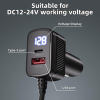 Pour Starlink Mini, chargeur de voiture allume-cigare 12V-24V vers câble d'alimentation CC avec écran LED /USB A/USB C