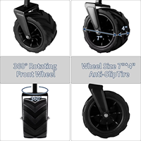 Chariot pliant d'extérieur durable avec auvent, toit pare-soleil à quatre roues, personnalisable, support OEM pour le camping et la plage