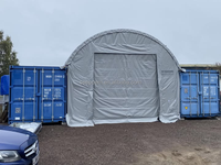 Abri pour conteneur maritime en acier de 40 pieds, résistant au vent et à la neige, tente d'entrepôt temporaire modulaire pour le stockage de matériaux en vrac
